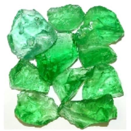 American Specialty Glass Recycled Chunky Glass, Crystal Green - Medium - 0.5-1 in. - 10 lbs LCRGREEM-10